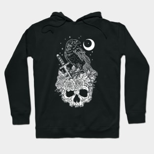 Crow with skull Hoodie